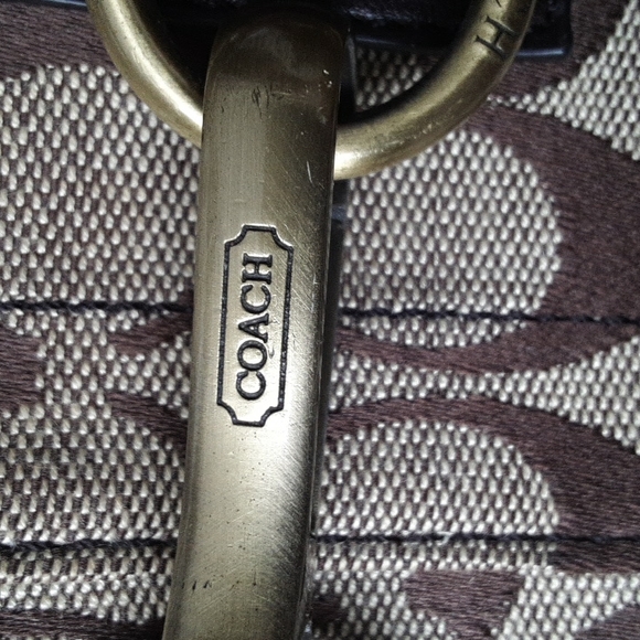 COACH Signature Lining  Leather/Canvas Handbag - Picture 3 of 12